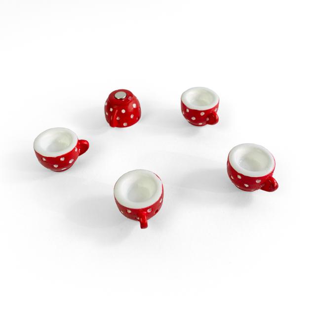 Trendform Magneten Cup - Set van 5 - Rood/Wit