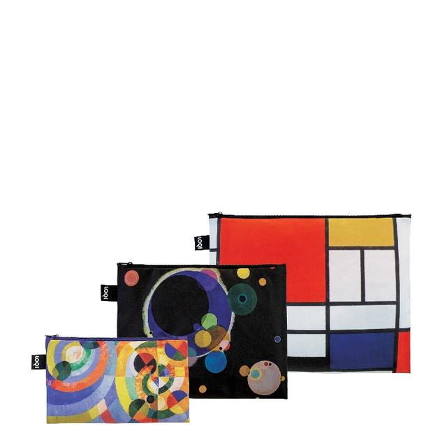 LOQI Zip Pockets - Circular Forms, Several Circles, Composition Recycled
