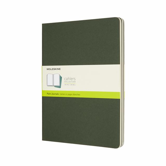 Moleskine Schrift XL set van 3 - Blanco - Myrtle Green