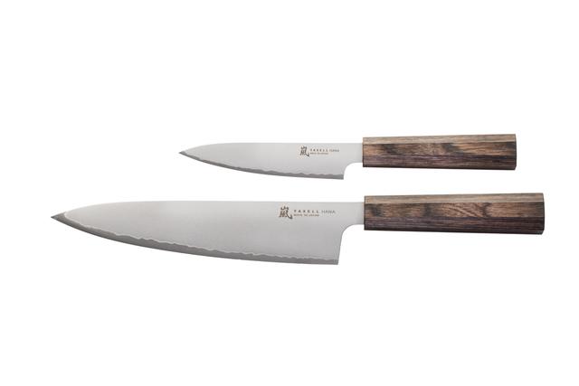 Yaxell Hana Messenset 2-delig - 3 laags rvs met donkerbruin pakkahouten heft