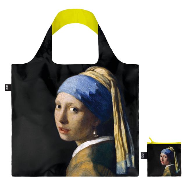 LOQI Bag Large - Girl with a Pearl Earring Neon Yellow gerecycled
