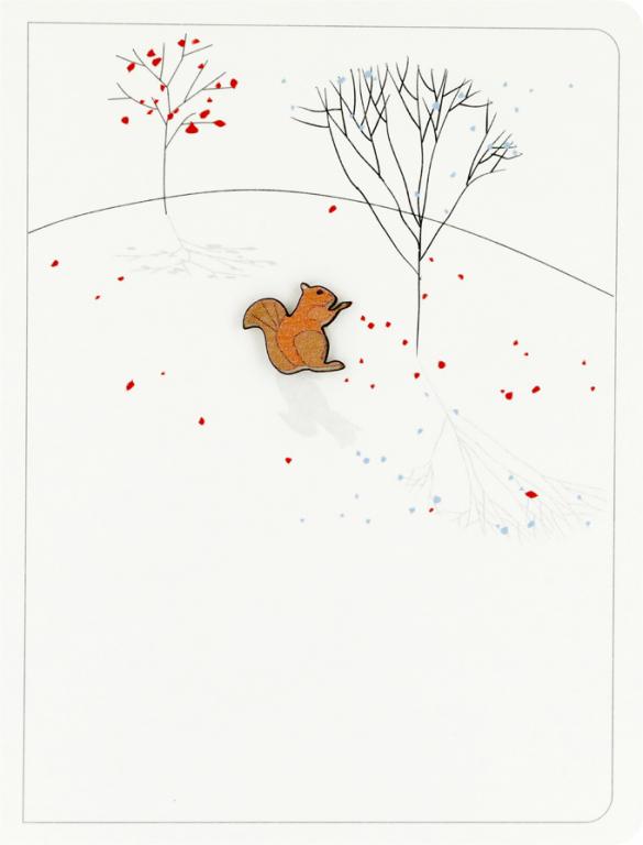 Forever Cards Ink Wood Wenskaart - Red Squirrel & 2 Trees