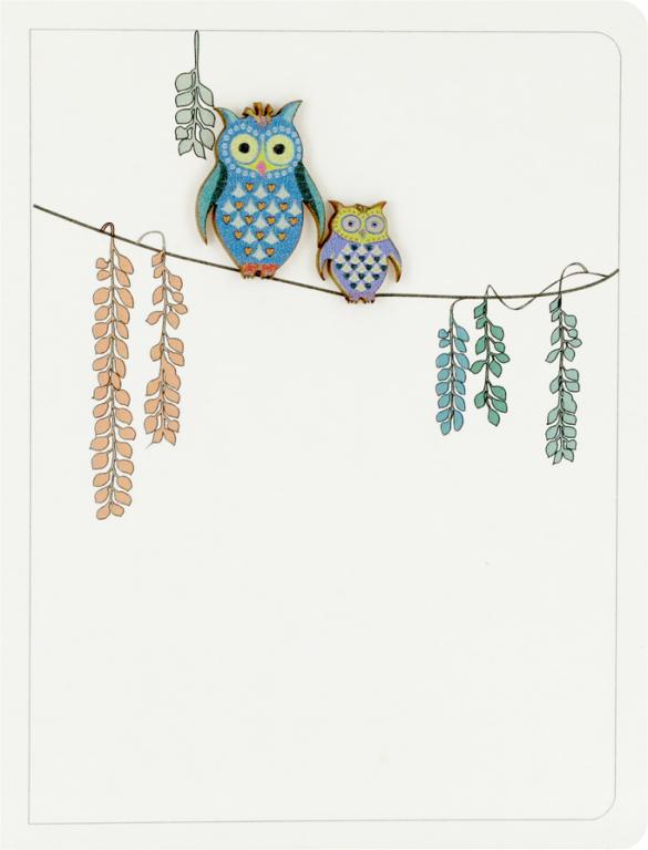 Forever Cards Ink Wood Wenskaart - Owl & Owlet