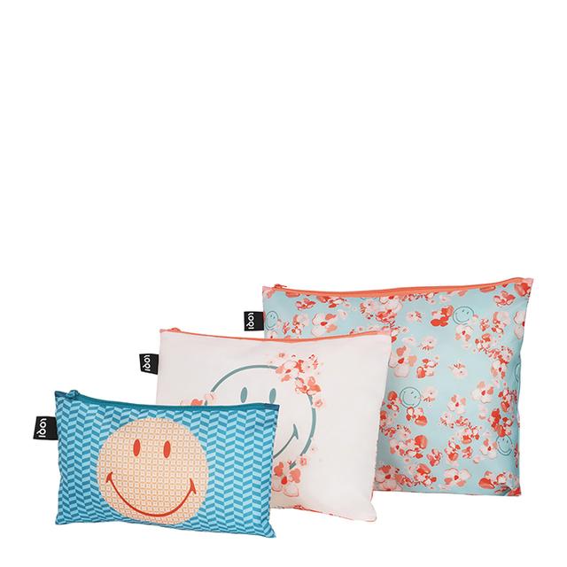 LOQI Zip Pockets - Blossom & Geometric gerecycled