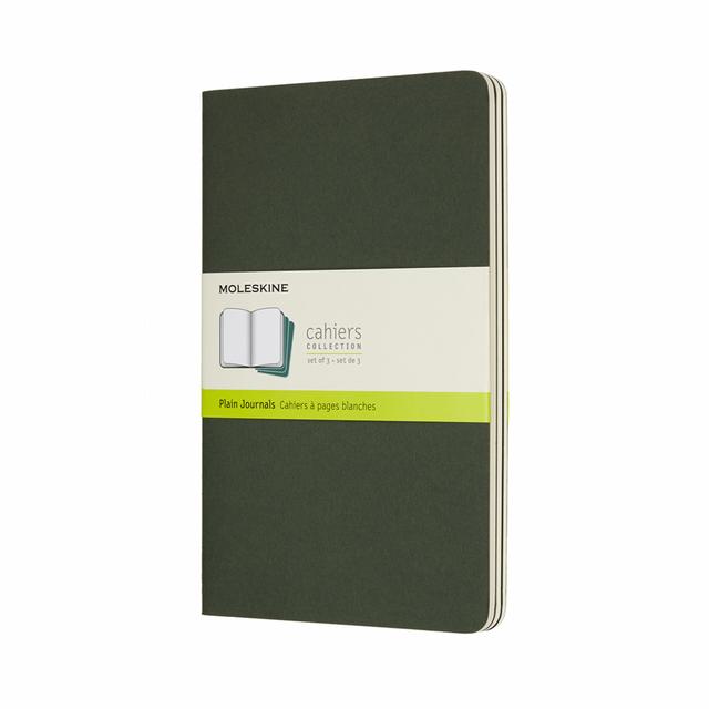 Moleskine Schrift Large set van 3 - Softcover - Blanco - Myrtle Green