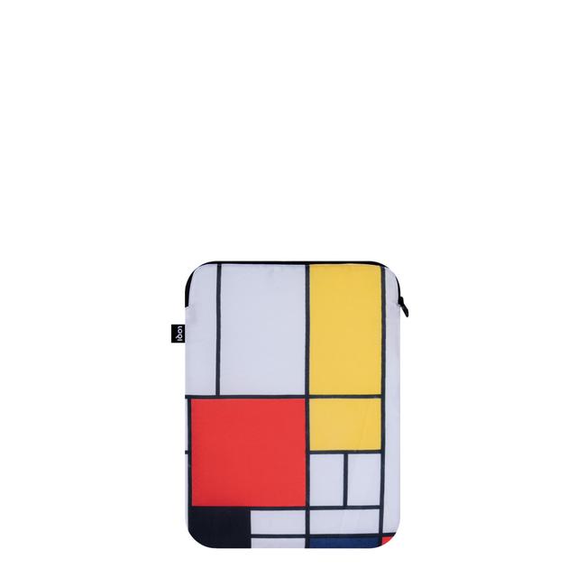 LOQI Laptop Sleeve - Composition with Red, Yellow, Blue and Black Large Recycled