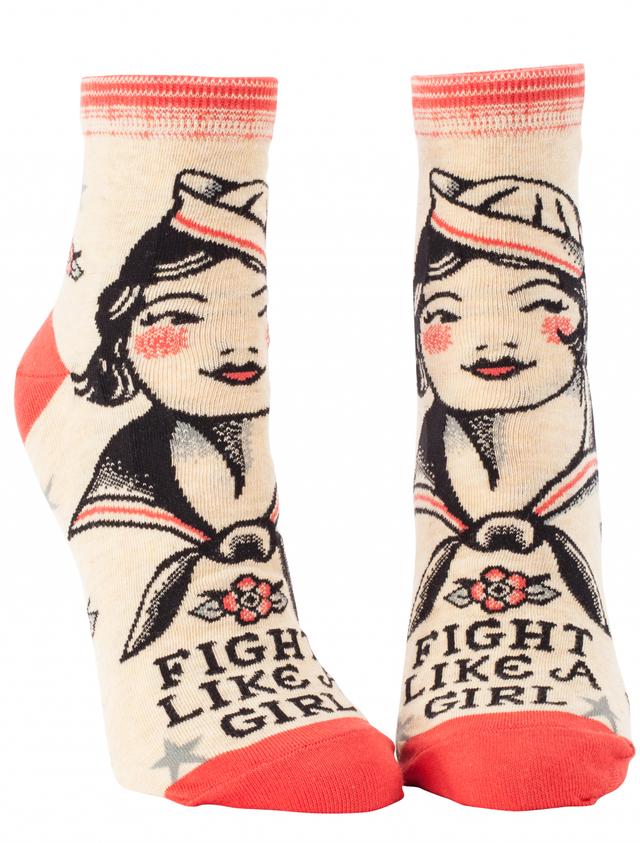Blue Q Ankle Socks - Fight Like A Girl
