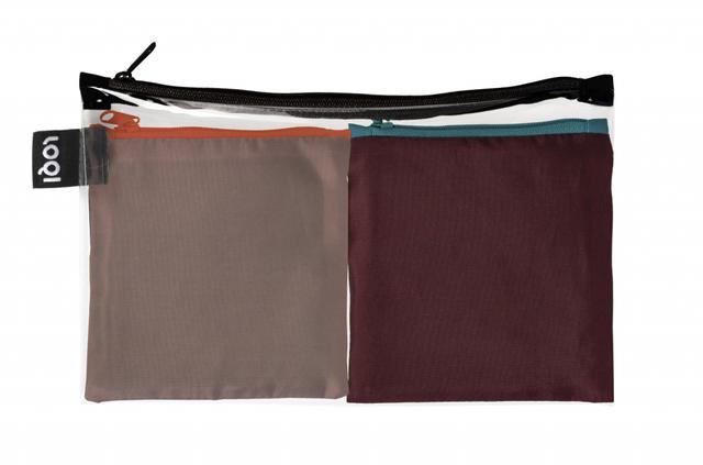 LOQI Zip Pockets - Sepia & Sangria
