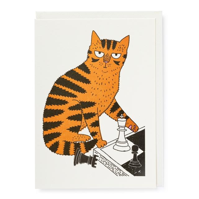Archivist Cards Wenskaart - Chess Cat