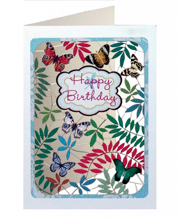 Forever Cards Laser-Cut Wenskaart - Butterflies (Happy Birthday)