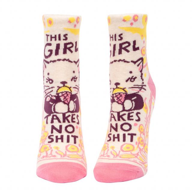 Blue Q Ankle Socks - Girl Takes No Shit Ankle Sock