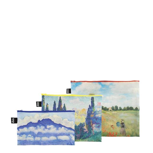 LOQI Zip Pockets - Wild Poppies, Cypresses at Cagnes, Hodler The Schynige Recycled