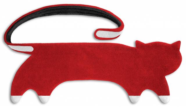 Leschi Warmtekussen Coco the cat - Rood/Zwart