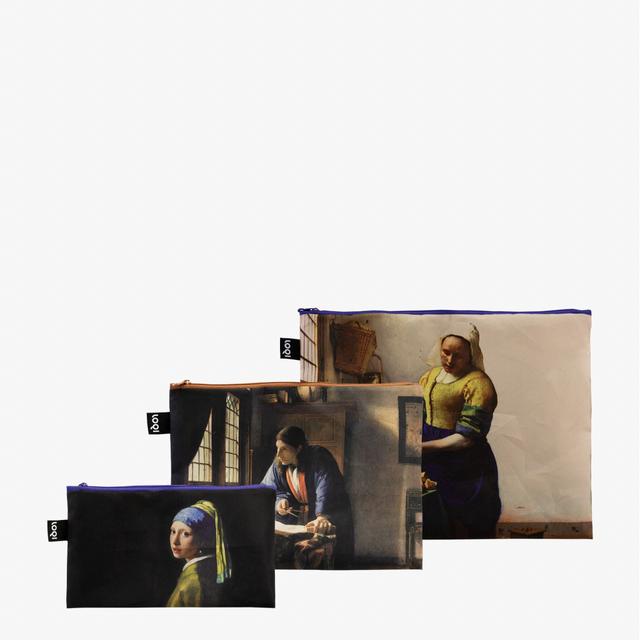 LOQI Zip Pockets - Milkmaid, The Geographer, Girl with a Pearl Earring gerecycled