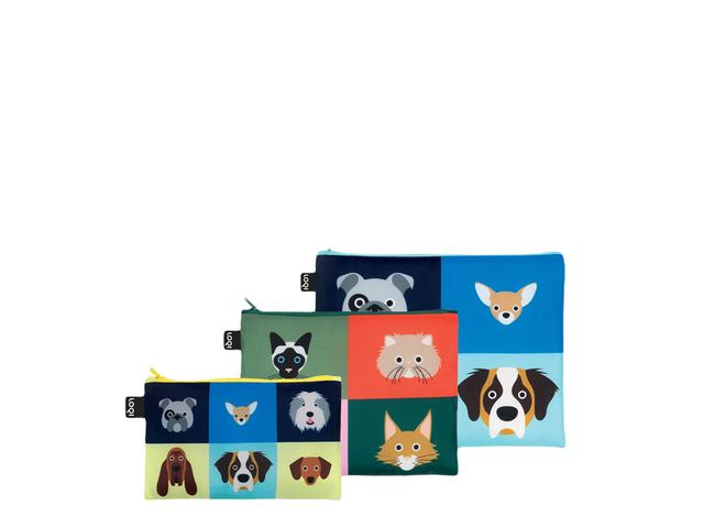 LOQI Zip Pockets - Cats & Dogs gerecycled