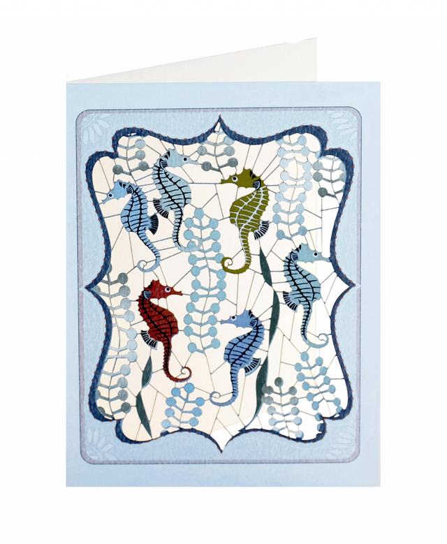 Forever Cards Laser-Cut Wenskaart - Seahorses