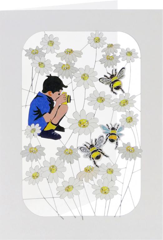 Forever Cards Laser-Cut Wenskaart - Photographer, Bees & Daisies