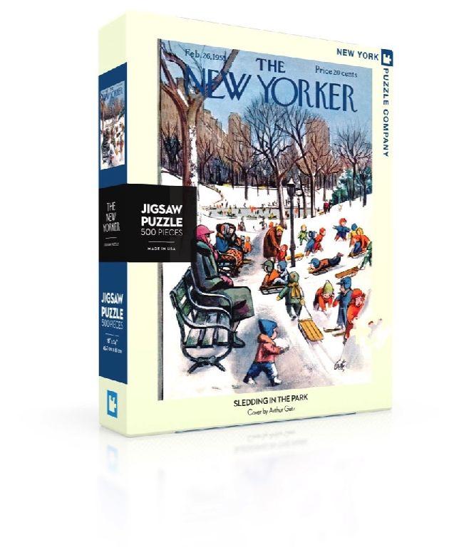 New York Puzzle Company Puzzel Sledding in the Park - 500 stukjes