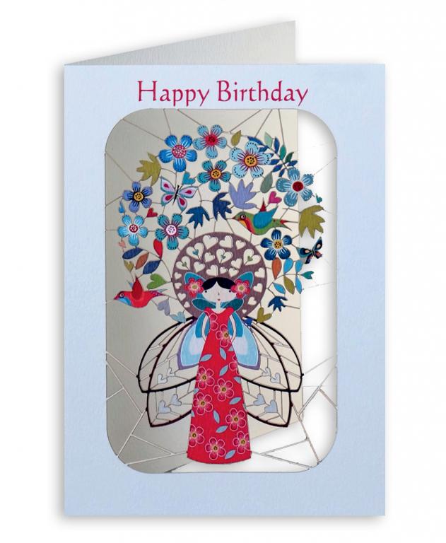 Forever Cards Laser-Cut Wenskaart - Fairy & Flowers (Happy Birthday)