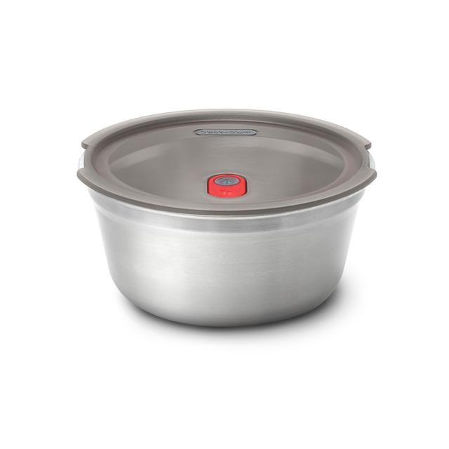 Black+Blum Steel Food Bowl Large - Meal prep - Ø170mm - H 81mm - Grijs/Rood