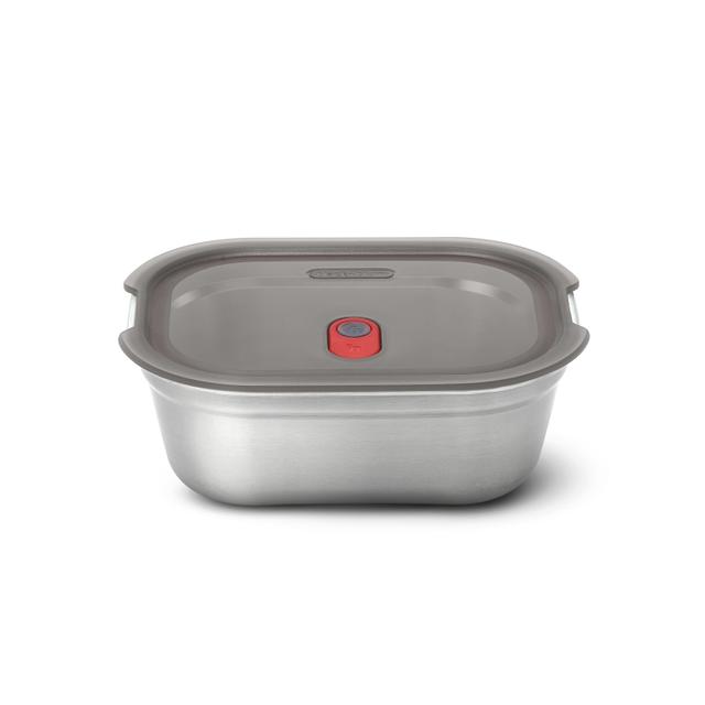Black+Blum Steel Food Box Small - 173x127x65mm - Grey/Red