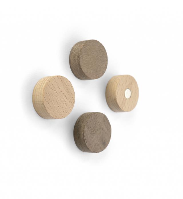 Trendform Magnet Wood Round - set of 4 assorted