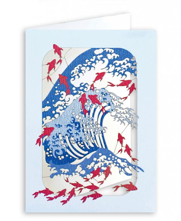 Forever Cards Laser-Cut Wenskaart - Wave & Fish