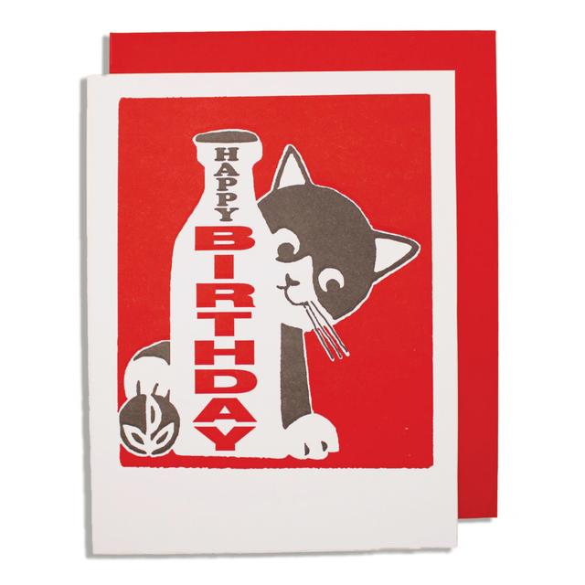 Archivist Cards Card - Hb Cat+Milk Bottle