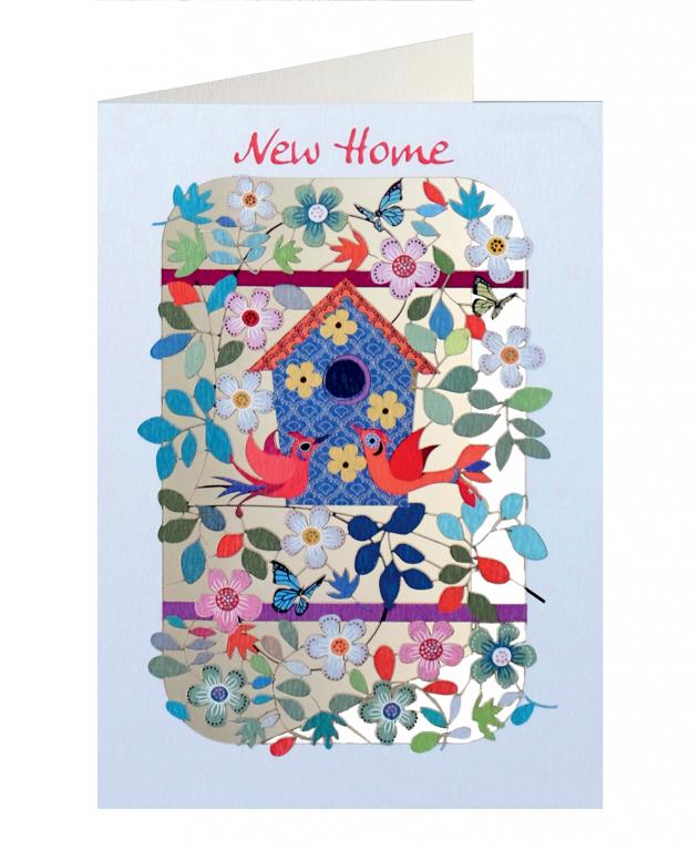 Forever Cards Laser-Cut Wenskaart - Birds & Nestbox (New Home)