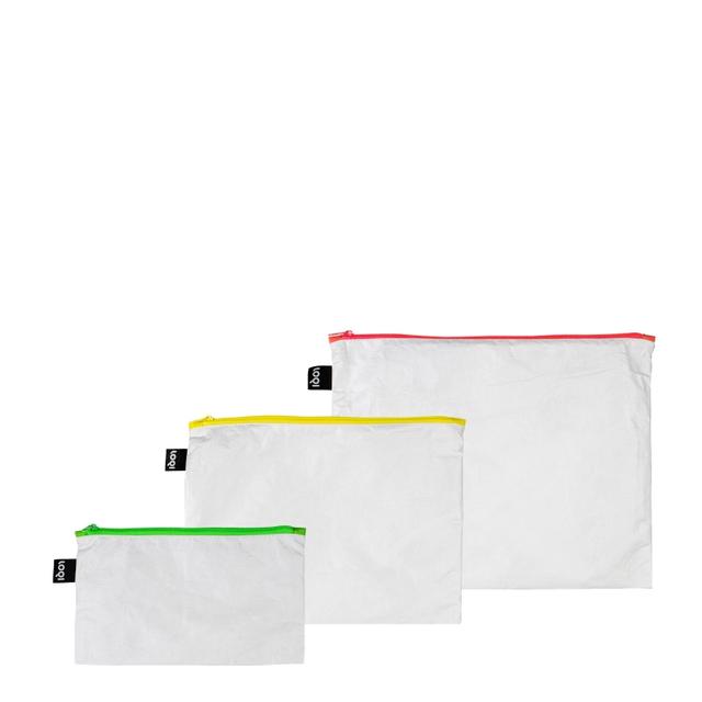 LOQI Zip Pockets - Tyvek Dark Orange, Yellow, Green
