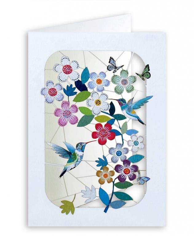 Forever Cards Laser-Cut Card - Hummingbirds