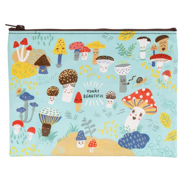 Blue Q Zip pocket - Cute Lil Mushrooms