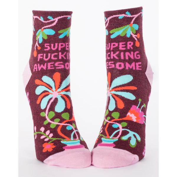 Blue Q Ankle Socks - Super Fucking Awesome