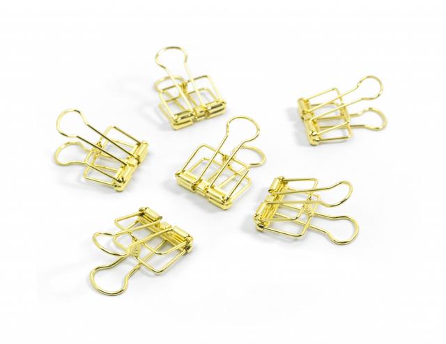 Trendform Binder clips - set of 6 golden