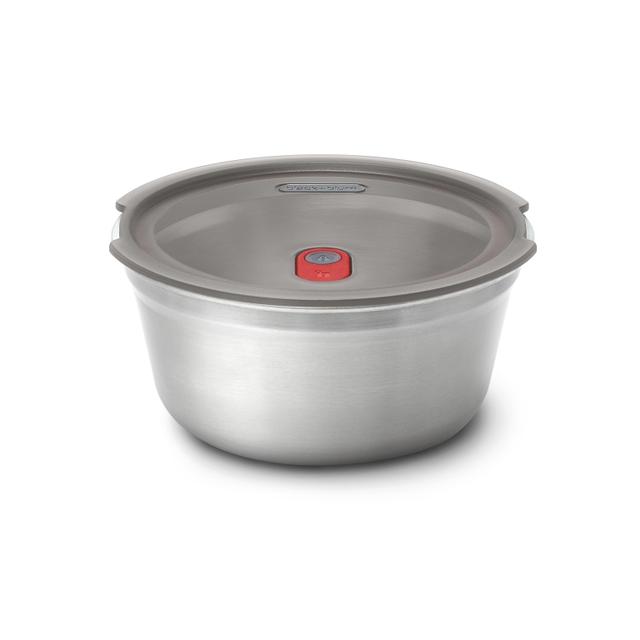 Black+Blum RVS Lunchbox Large - Ø170mm - H 81mm - Grijs/Rood