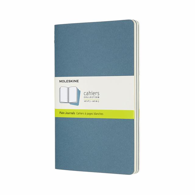 Moleskine Schrift Large set van 3 - Softcover - Blanco - Brisk Blue