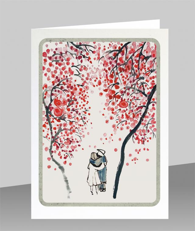 Forever Cards Dao Wenskaart - Love among the Cherry Blossoms