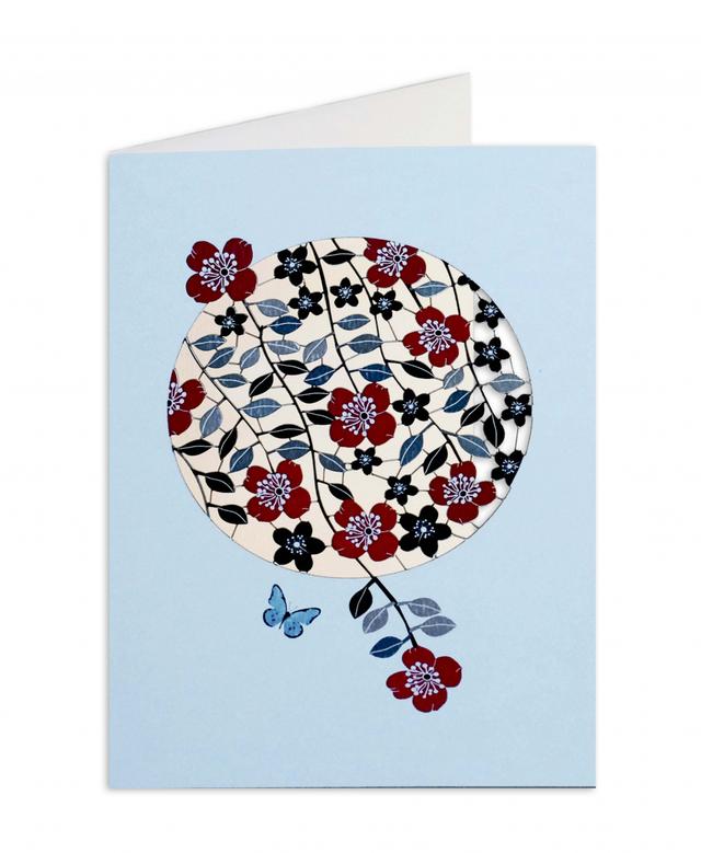 Forever Cards Laser-Cut Wenskaart - Red Flowers, Black Leaves
