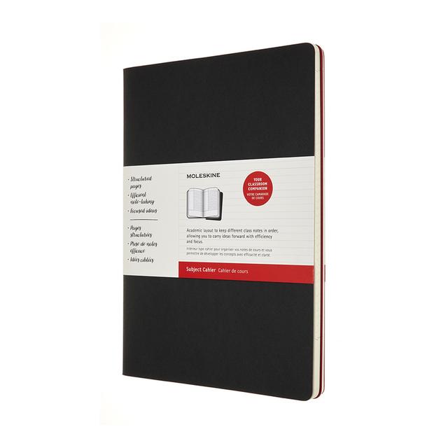 Moleskine Schrift A4 set van 2 - Subject - Black/Cranberry Red