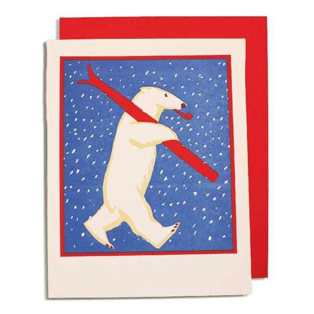 Archivist Cards Wenskaart - Skiing Polar Bear