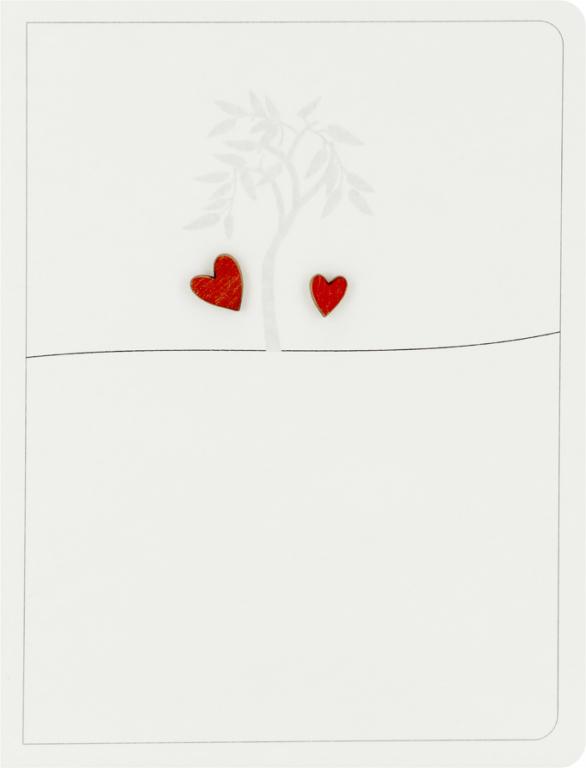 Forever Cards Ink Wood Wenskaart - 2 Red Hearts & A Willow