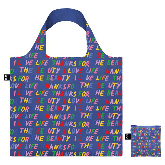 LOQI Bag Large - Love Life Blue gerecycled