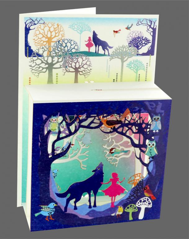 Forever Cards Magic Box Wenskaart - Girl & Wolf