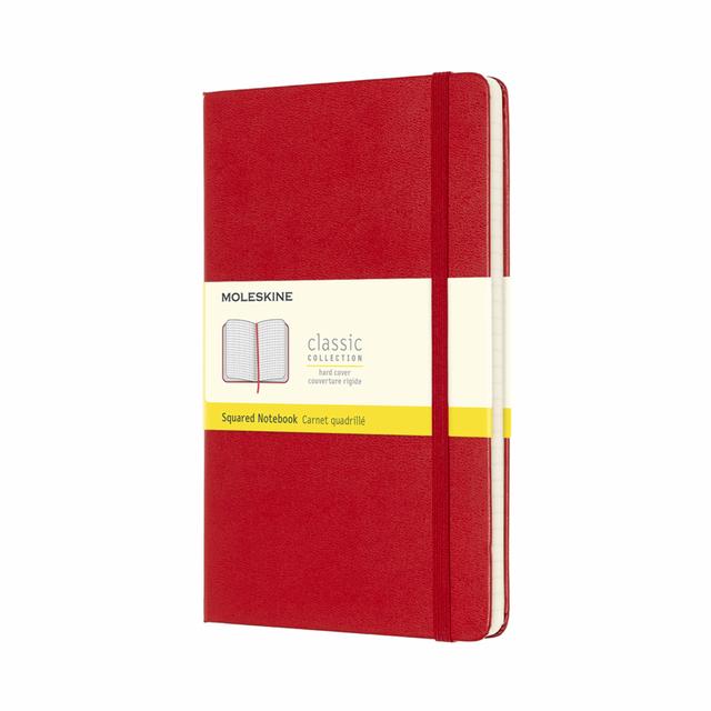 Moleskine Classic Notitieboek Large - Hardcover - Geruit - Red