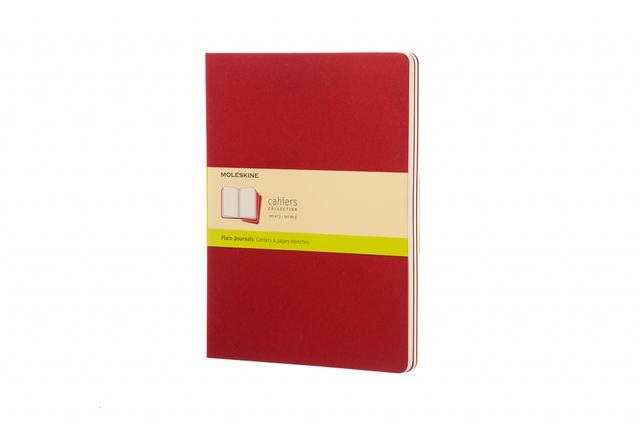 Moleskine Schrift XL set van 3 - Blanco - Cranberry Red