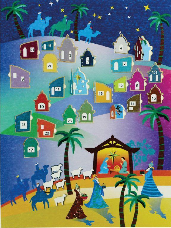 Forever Cards Adventskalender Wenskaart - Nativity (Green)