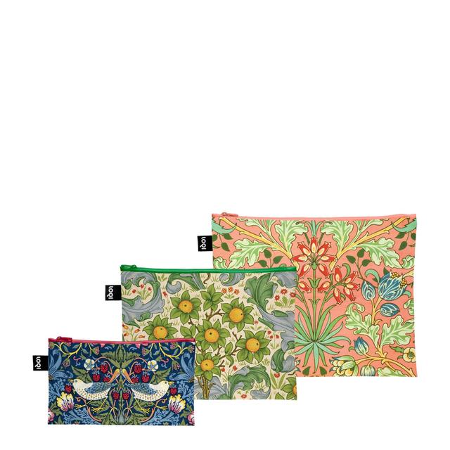LOQI Zip Pockets - Hyacinth, Strawberry & Orchard gerecycled
