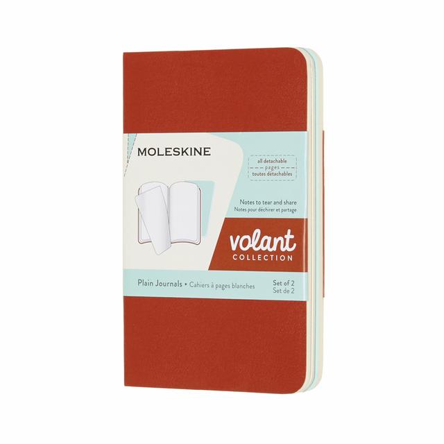 Moleskine Volant Schrift XS - Softcover - Blanco - Coral Orange/Aqua Blue