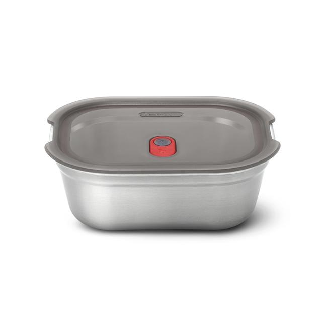 Black+Blum Steel Food Box Medium - 190x143x73mm - Grey/Red