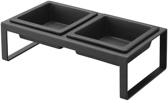 Yamazaki Pet food bowl stand set - Tower - Black